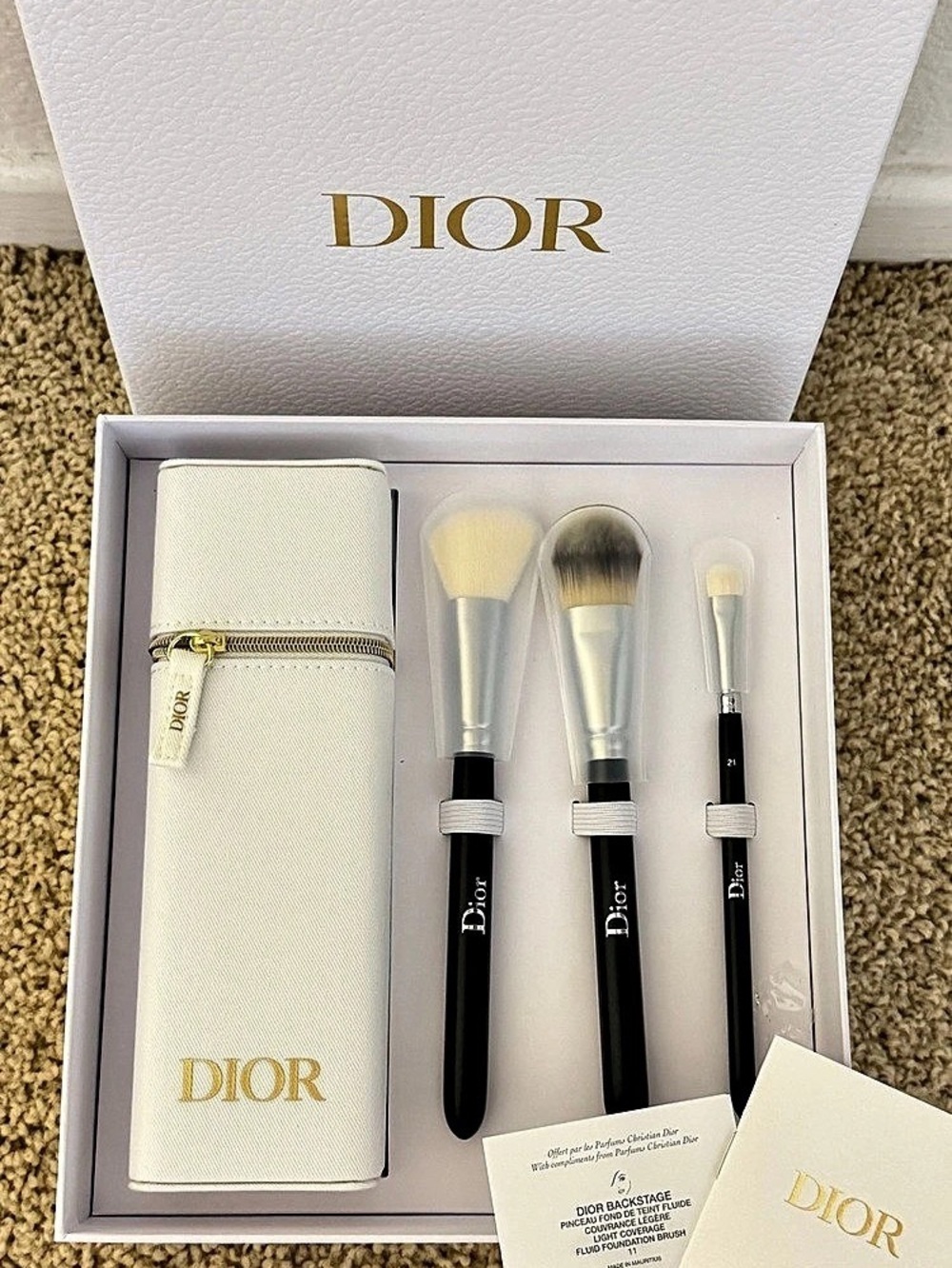 Dior Backstage Makeup Brush Set with White Case NWT